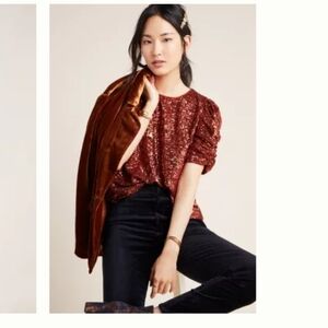 Anthropologie Marie sequined sequin top blouse size 4 excellent condition